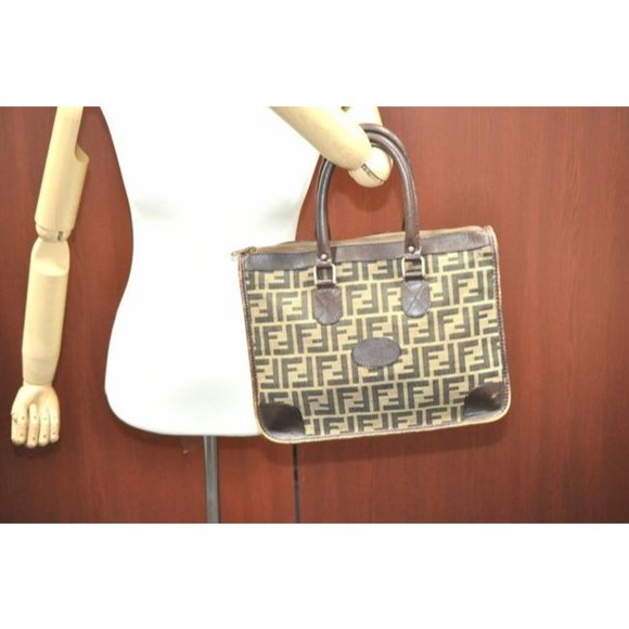 Fendi Top Handle Tobacco Zucca Print Canvas And Leather Satchel - Picture 9 of 9